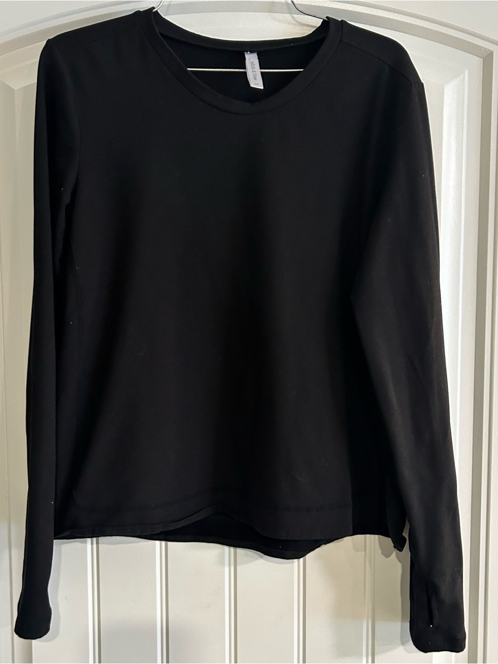 Black Long-Sleeve Crewneck Top by Ebb & Flow
